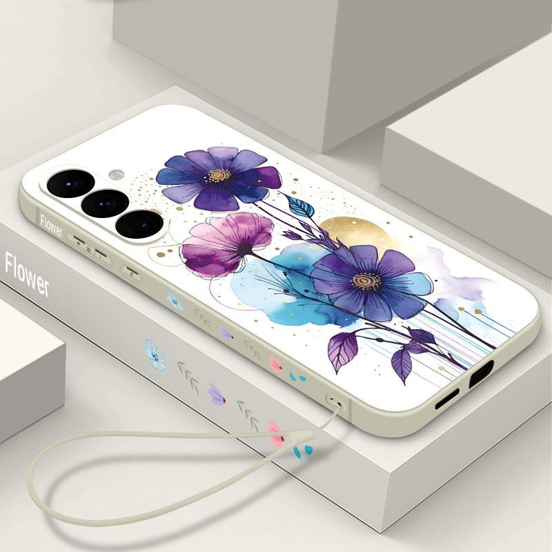 Phone Cases Galaxy A16 5G - Креативный чехол-ремешок с цветочным узором для