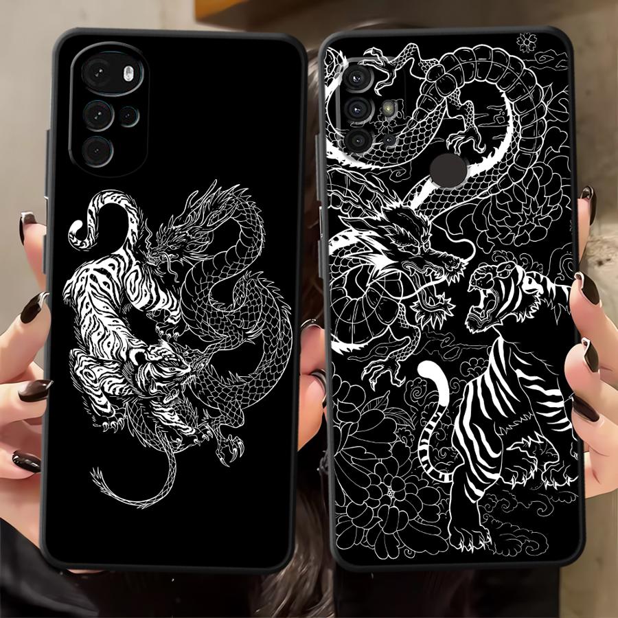 Phone Cases Motorola - Чехол Dragon Tiger Sketch для Motorola