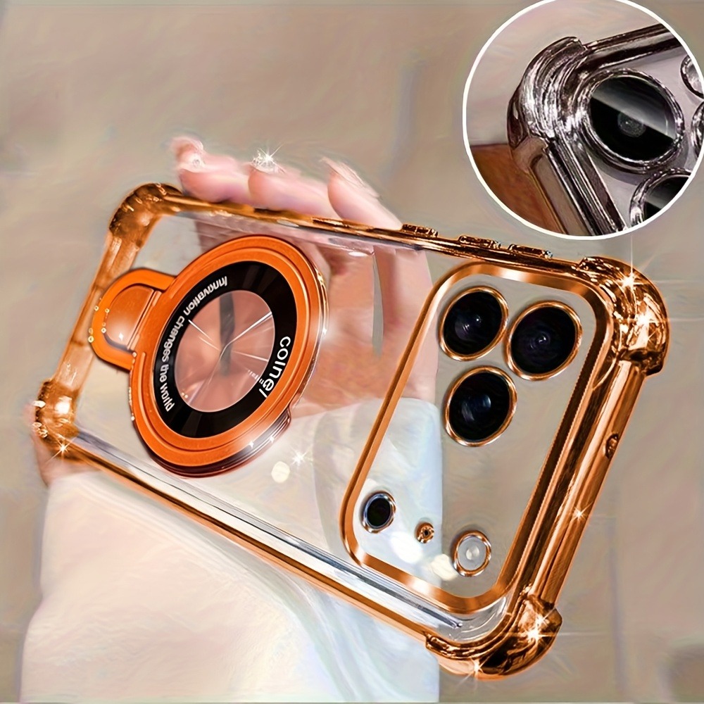 Ring Stand Case - Роскошный прозрачный чехол с покрытием для